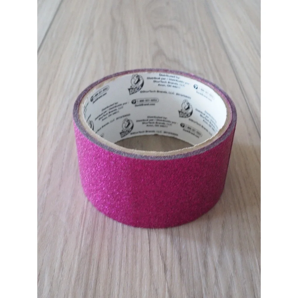Rare Duck Brand Magenta Pink Glitter Craft Tape Sparkly DIY Decor Partial Roll